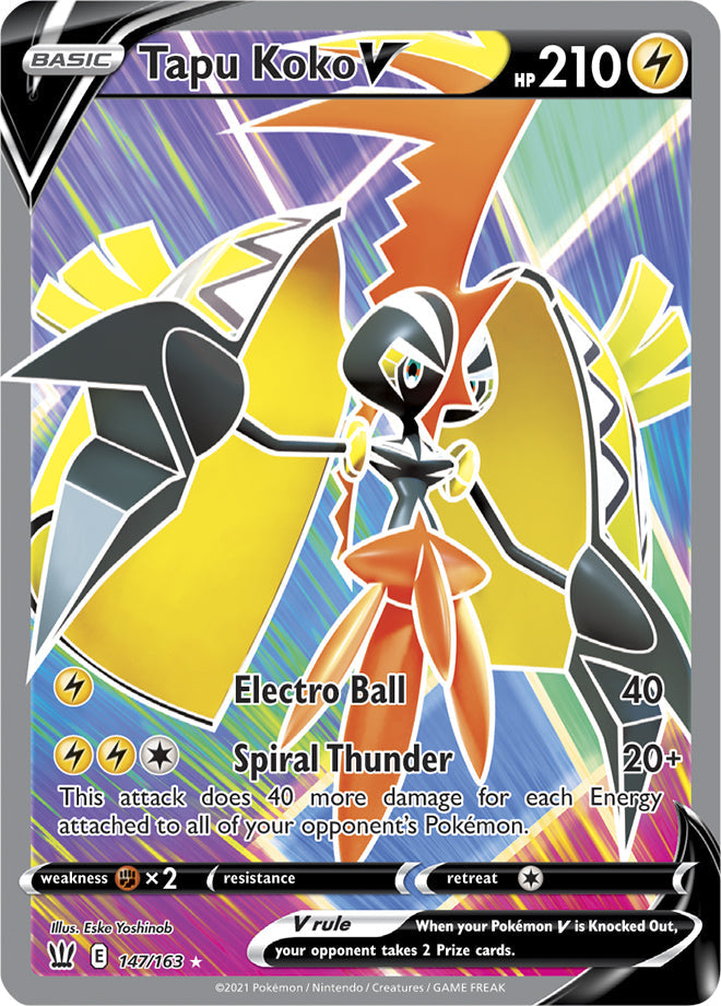 Tapu Koko V - Battle Styles 147/163 - Full Art