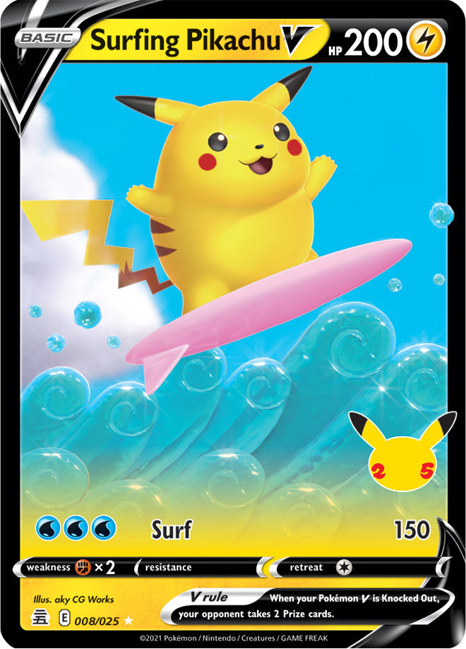 Surfing Pikachu V - Celebrations 008/025 - Ultra Rare