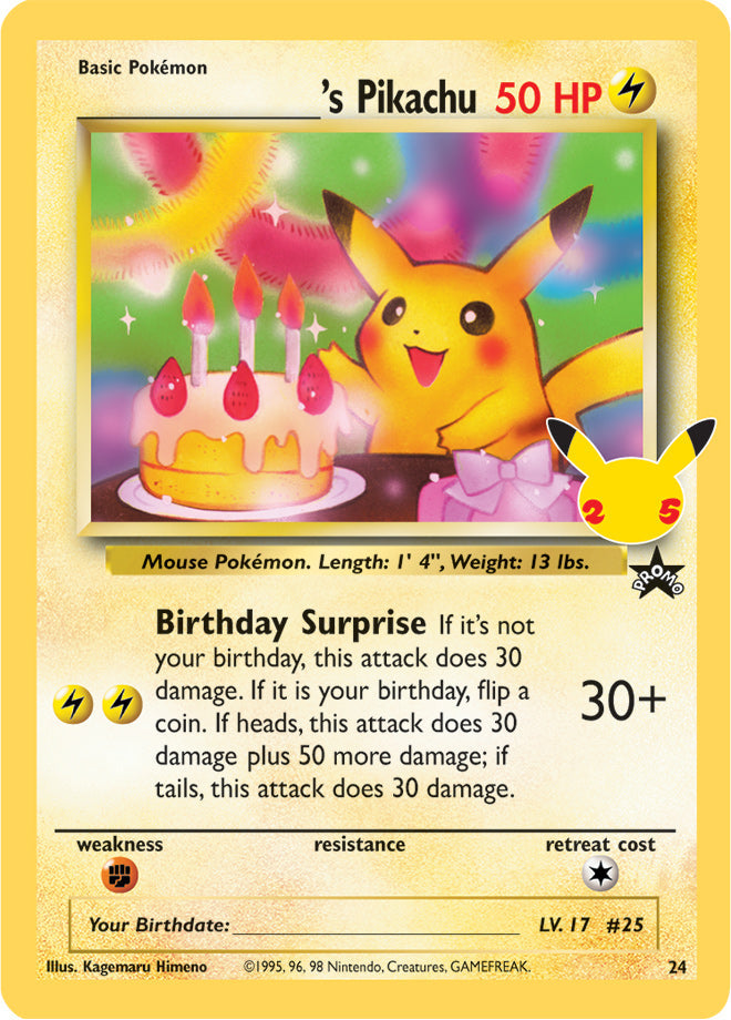 _____'s Pikachu (Birthday Pikachu) - Celebrations Classic Collection 24 - Classic Collection