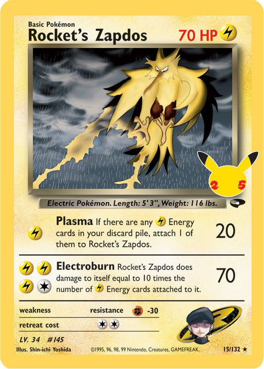 Rocket's Zapdos - Celebrations Classic Collection 15/132 - Classic Collection