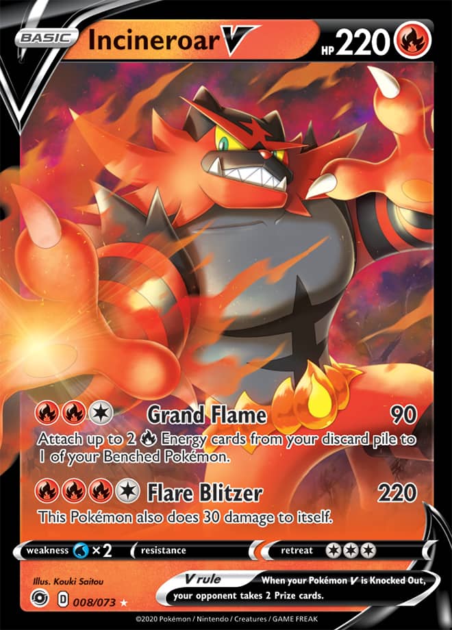 Incineroar V - Champion's Path 008/073 - Ultra Rare