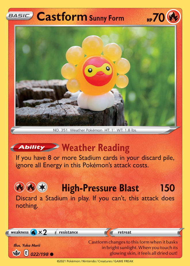 Castform Sunny Form - Chilling Reign 022/198 - Common