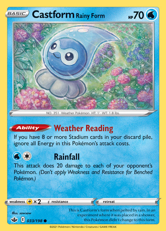 Castform Rainy Form - Chilling Reign 033/198 - Common