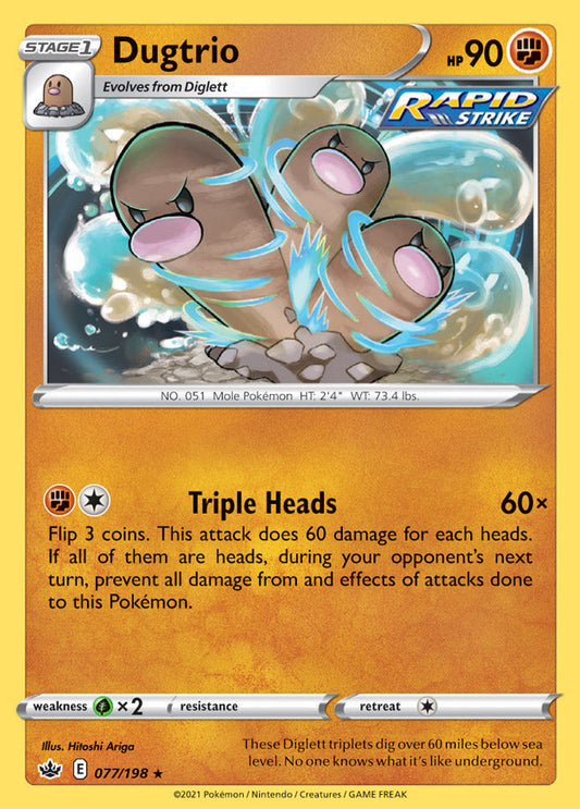 Dugtrio - Chilling Reign 077/198 - Rare
