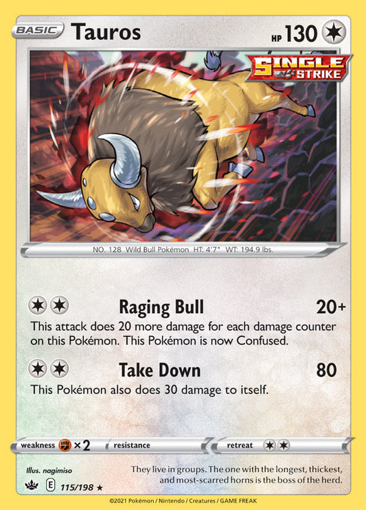 Tauros - Chilling Reign 115/198 - Rare Holo
