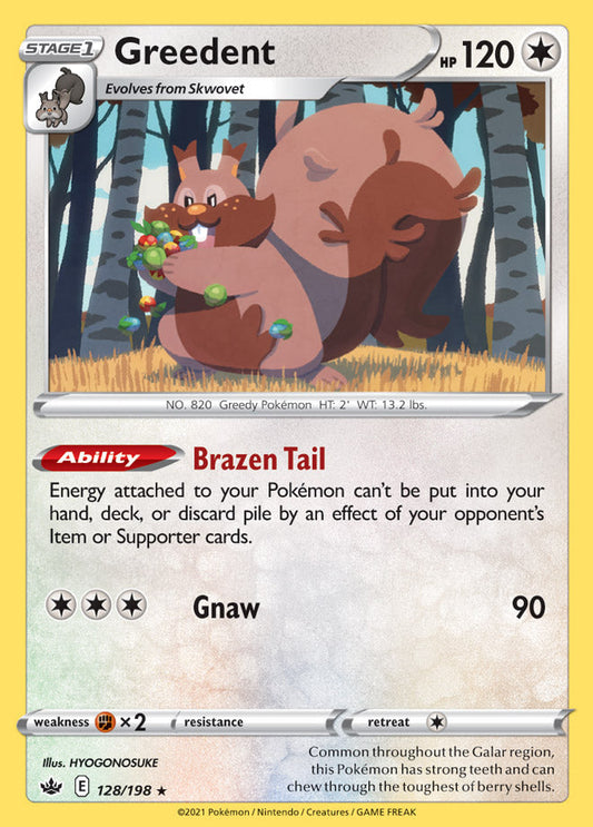 Greedent - Chilling Reign 128/198 - Rare Holo