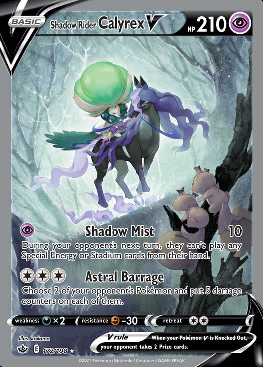 Shadow Rider Calyrex V - Chilling Reign 172/198 - Alternate Art