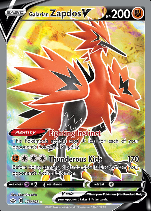 Galarian Zapdos V - Chilling Reign 173/198 - Full Art