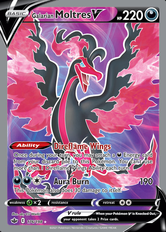 Galarian Moltres V - Chilling Reign 176/198 - Full Art
