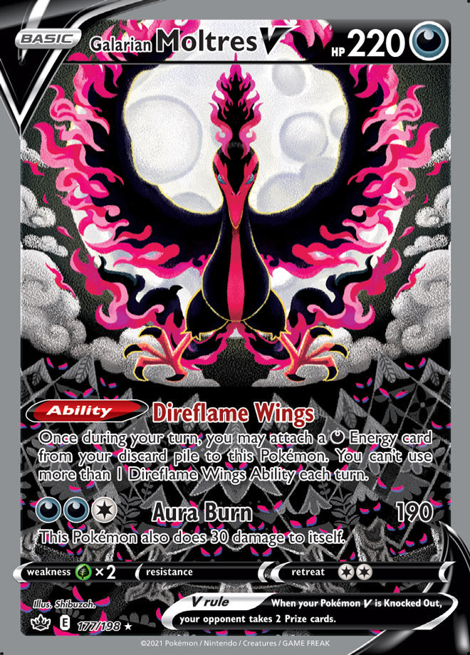 Galarian Moltres V - Chilling Reign 177/198 - Alternate Art