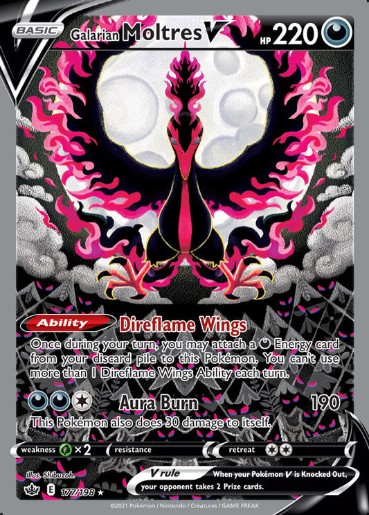 Galarian Moltres V - Chilling Reign 177/198 - Alternate Art