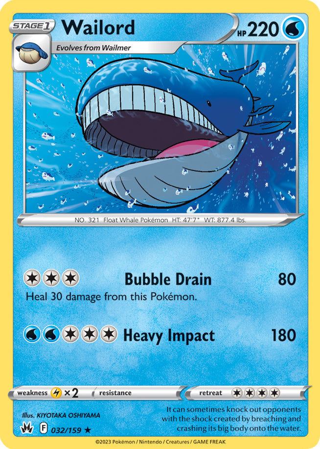 Wailord - Crown Zenith 032/159 - Rare