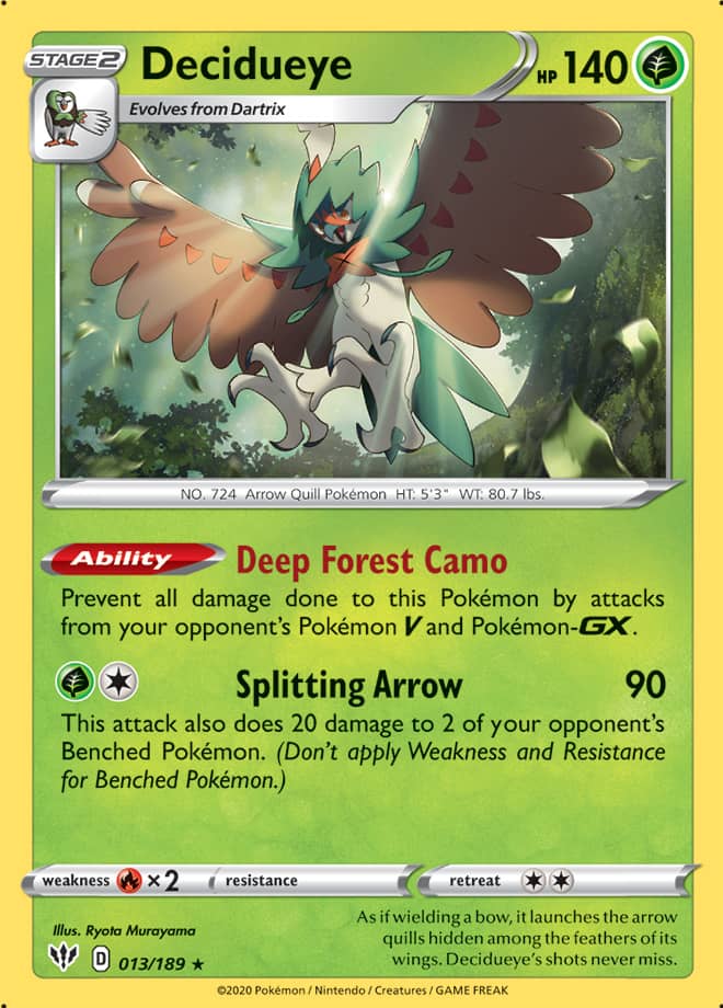 Decidueye - Darkness Ablaze 013/189 - Rare Holo