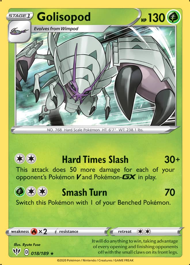 Golisopod - Darkness Ablaze 018/189 - Rare Holo