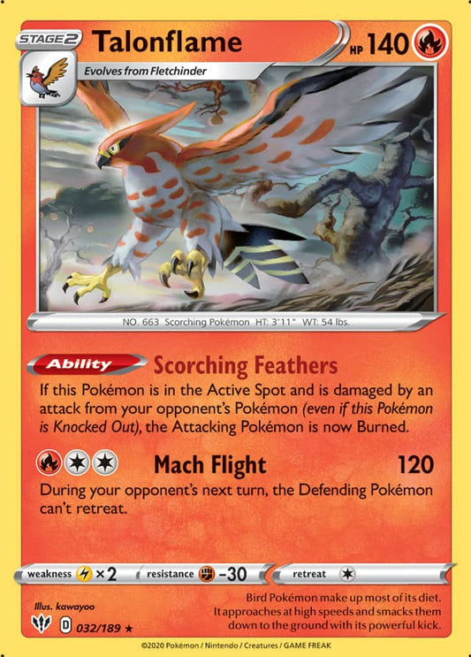 Talonflame - Darkness Ablaze 032/189 - Rare