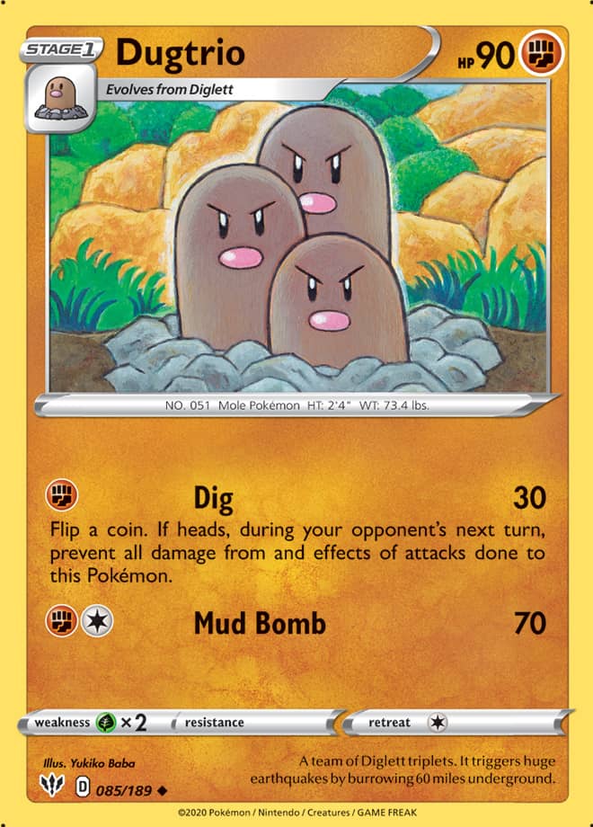 Dugtrio - Darkness Ablaze 085/189 - Uncommon