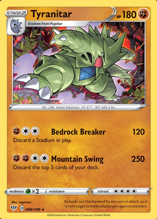 Tyranitar - Darkness Ablaze 088/189 - Rare Holo