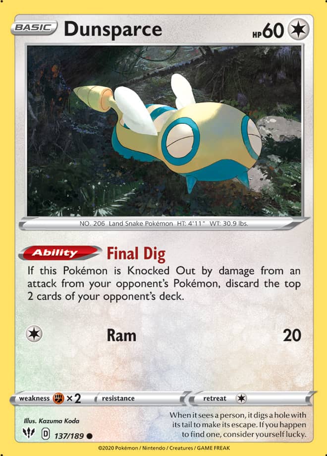 Dunsparce - Darkness Ablaze 137/189 - Common