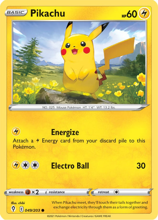 Pikachu - Evolving Skies 049/203 - Common