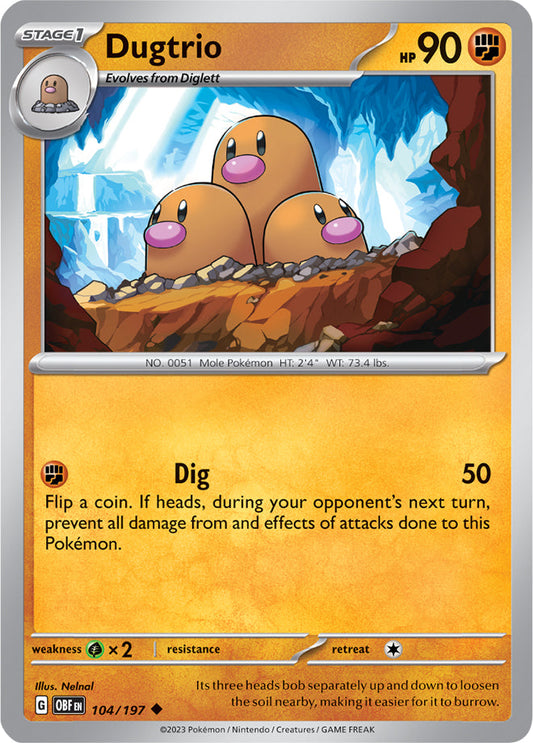 Dugtrio - Obsidian Flames 104/197 - Uncommon