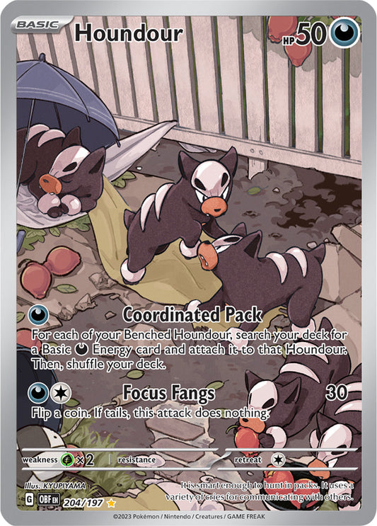 Houndour - Obsidian Flames 204/197 - Illustration Rare