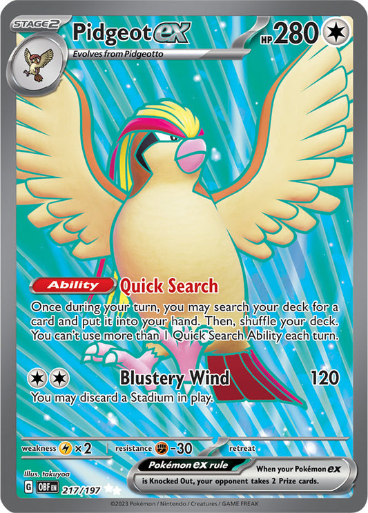 Pidgeot ex - Obsidian Flames 217/197 - Full Art