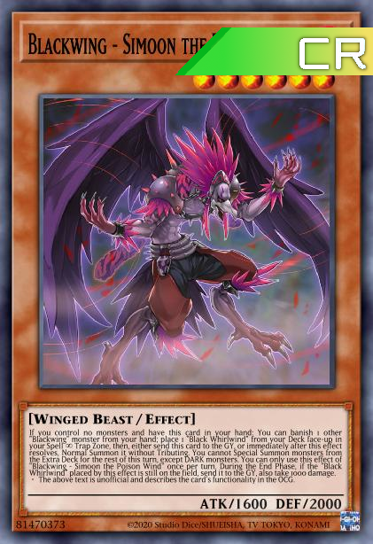 Blackwing - Simoon the Poison Wind - RA01-EN012 - 1st Edition - Collector's Rare