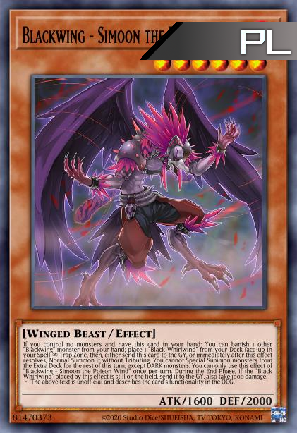 Blackwing - Simoon the Poison Wind - RA01-EN012 - 1st Edition - Platinum Secret Rare