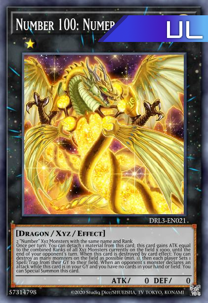 Number 100: Numeron Dragon - RA01-EN039 - 1st Edition - Ultimate Rare