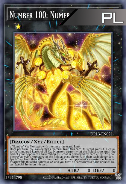 Number 100: Numeron Dragon - RA01-EN039 - 1st Edition - Platinum Secret Rare