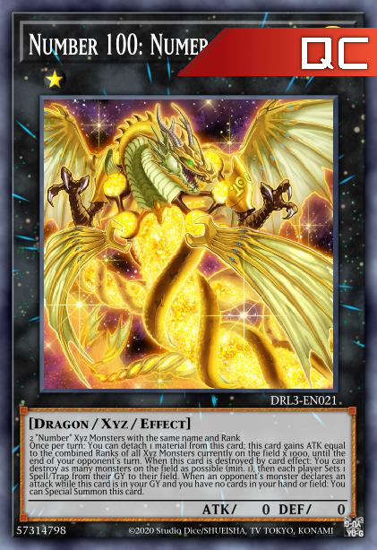 Number 100: Numeron Dragon - RA01-EN039 - 1st Edition - Quarter Century Secret Rare