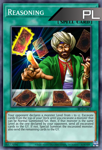 Reasoning - RA01-EN052 - 1st Edition - Platinum Secret Rare