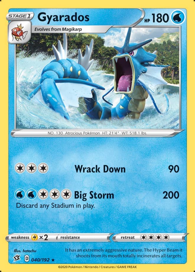 Gyarados - Rebel Clash 040/192 - Rare Holo