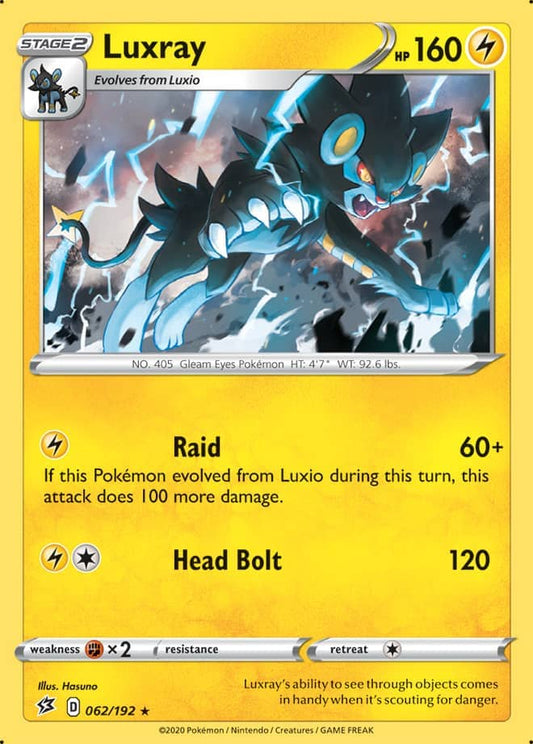 Luxray - Rebel Clash 062/192 - Rare Holo