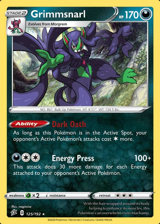 Grimmsnarl - Rebel Clash 125/192 - Rare Holo