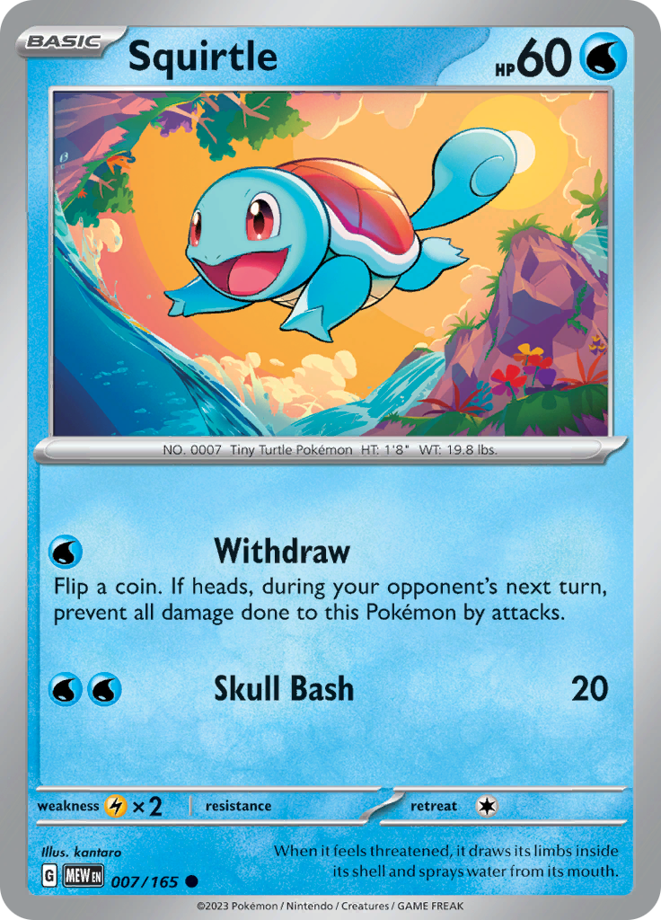 Squirtle - Scarlet & Violet 151 - 007/165 - Common