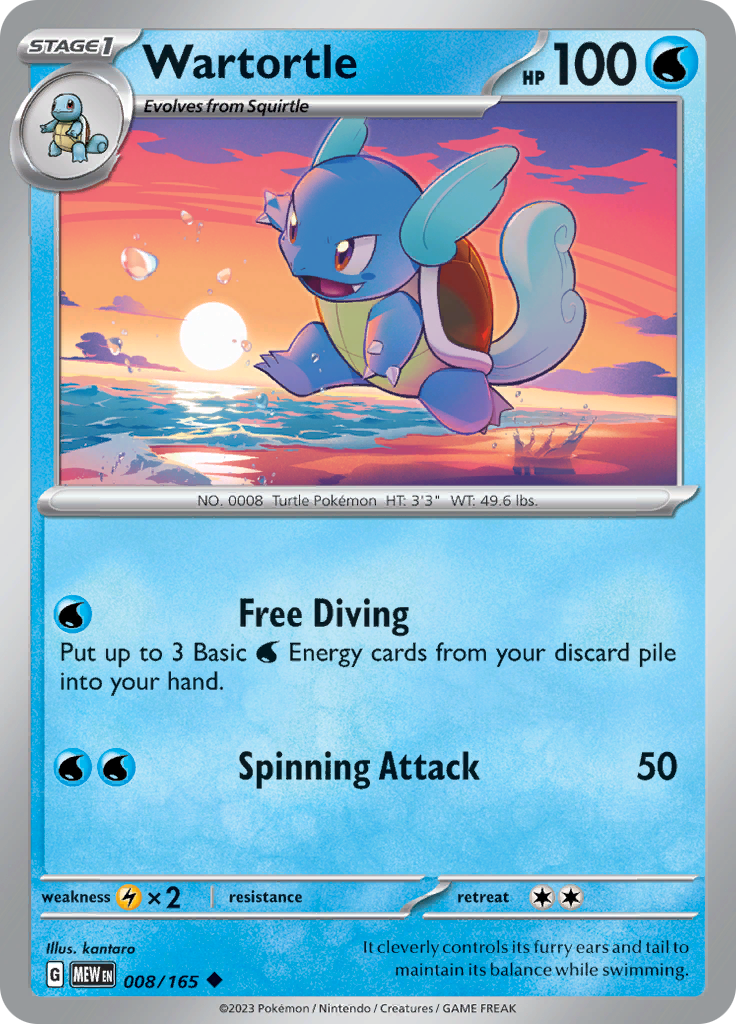 Wartortle - Scarlet & Violet 151 - 008/165 - Uncommon