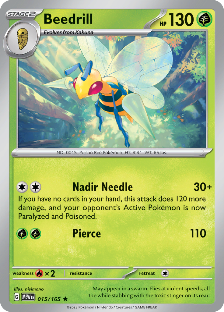 Beedrill - Scarlet & Violet 151 - 015/165 - Rare