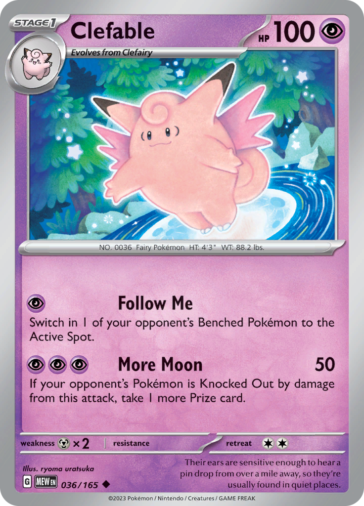 Clefable - Scarlet & Violet 151 - 036/165 - Uncommon