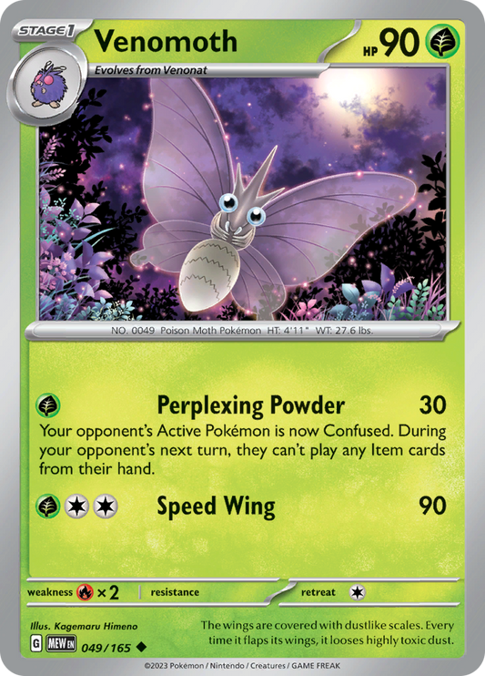 Venomoth - Scarlet & Violet 151 - 049/165 - Uncommon