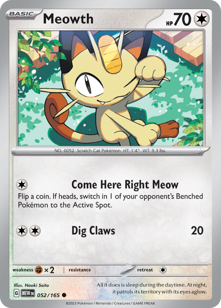 Meowth - Scarlet & Violet 151 - 052/165 - Common