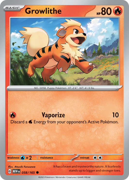 Growlithe - Scarlet & Violet 151 - 058/165 - Common