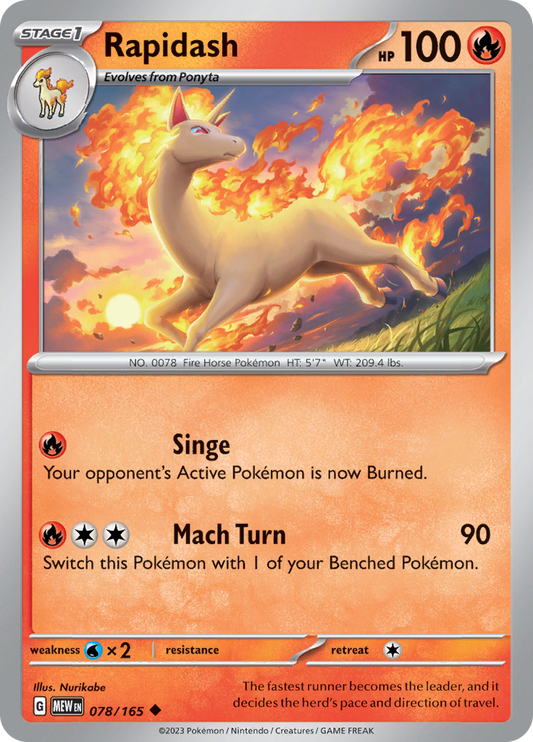 Rapidash - Scarlet & Violet 151 - 078/165 - Uncommon