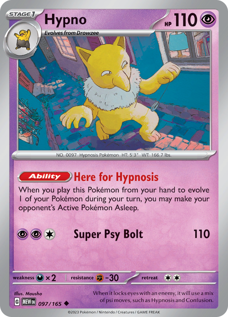 Hypno - Scarlet & Violet 151 - 097/165 - Uncommon