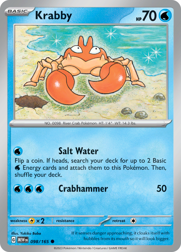 Krabby - Scarlet & Violet 151 - 098/165 - Common