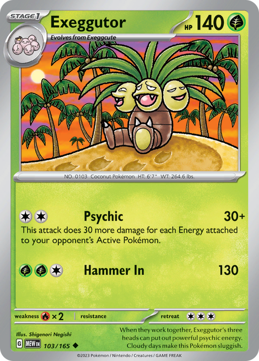 Exeggutor - Scarlet & Violet 151 - 103/165 - Uncommon