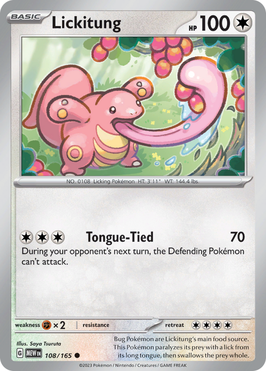 Lickitung - Scarlet & Violet 151 - 108/165 - Common