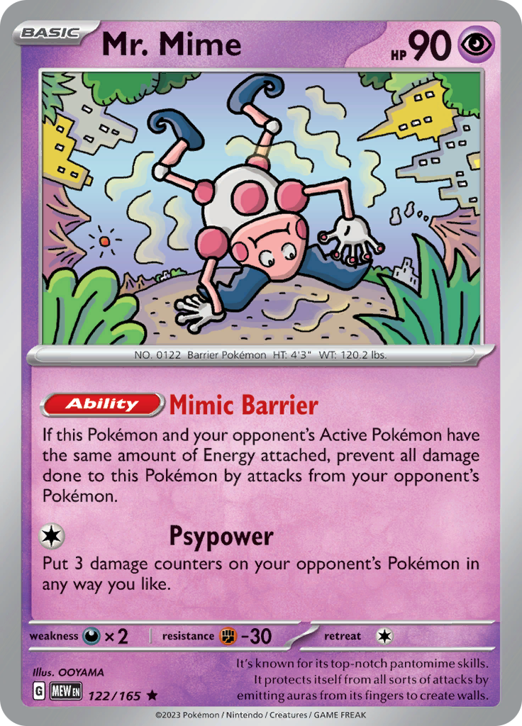 Mr. Mime - Scarlet & Violet 151 - 122/165 - Rare