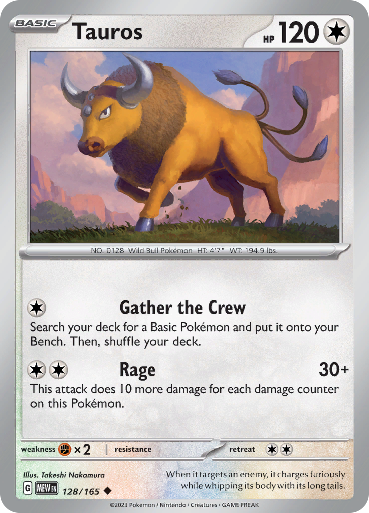 Tauros - Scarlet & Violet 151 - 128/165 - Uncommon