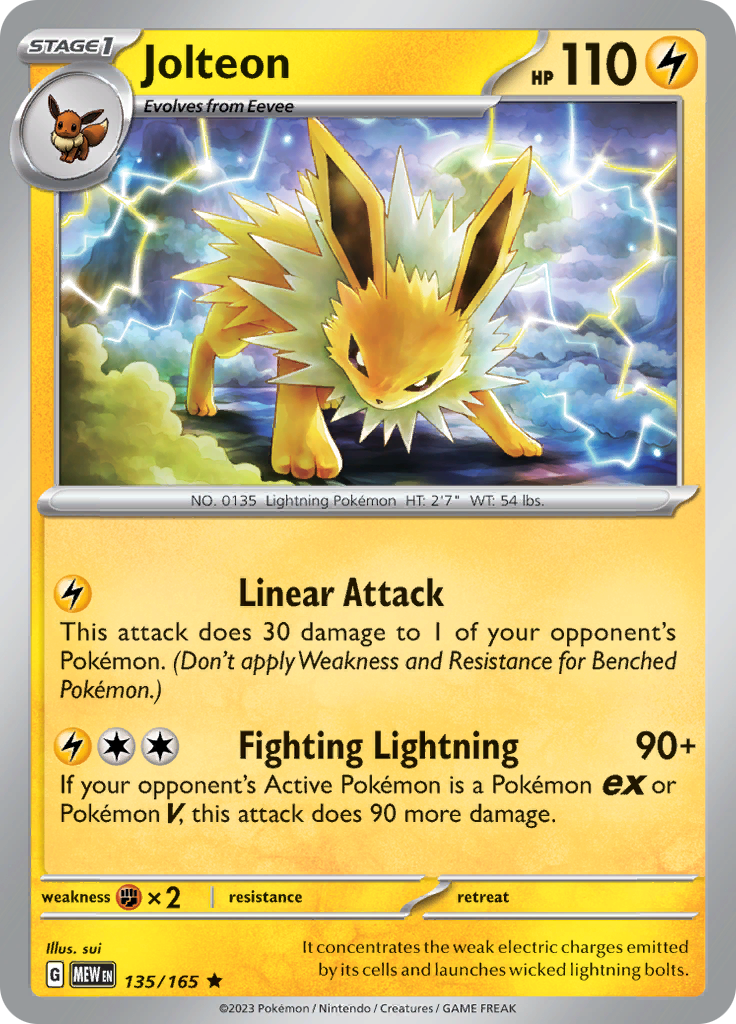 Jolteon - Scarlet & Violet 151 - 135/165 - Rare